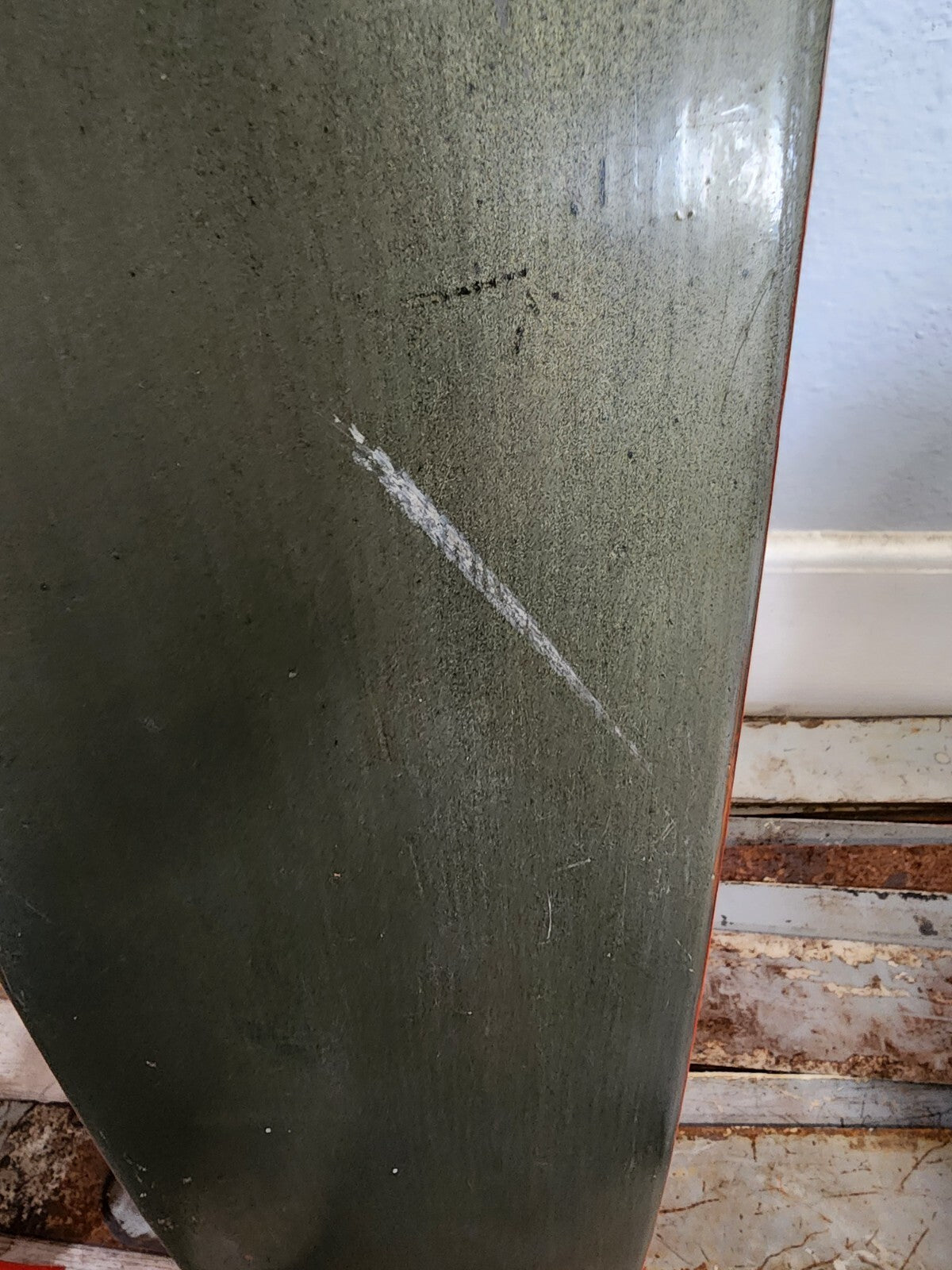 Red vintage pair of adjustable water skis