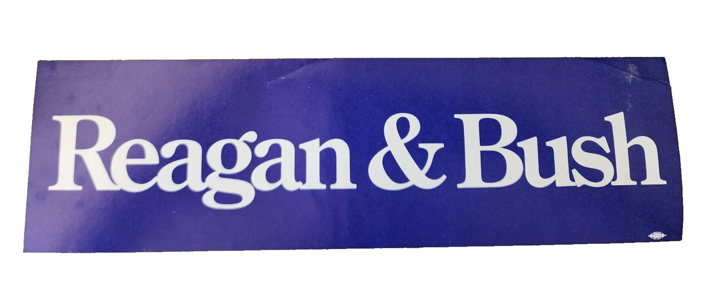 Vintage Ronald Reagan Bush Presidential Campaign Bumper Sticker Decal Republican