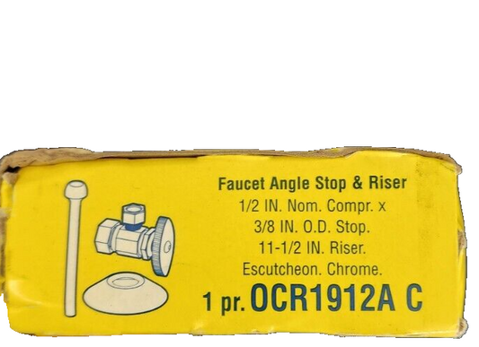 BrassCraft Plumbing OCR1912A C Multi-Turn faucet angle STOP & riser