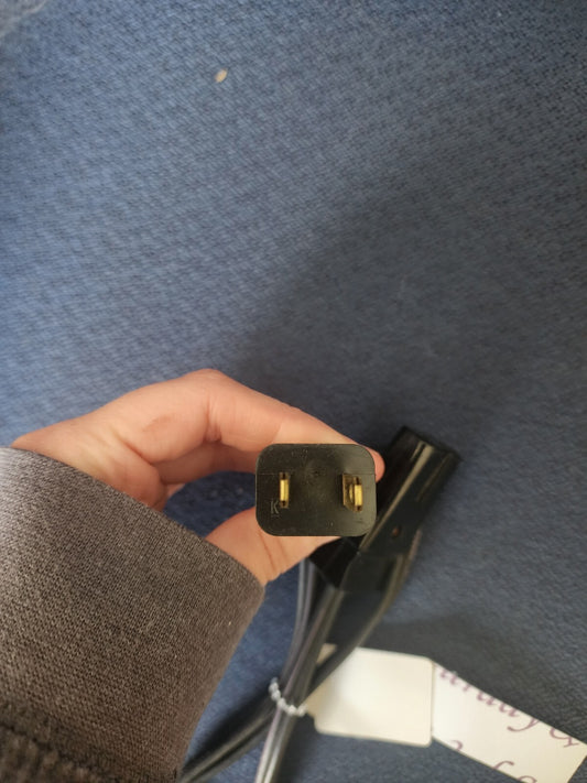 Vintage Miniature Plug Appliance Cord, Black, 1 Meter