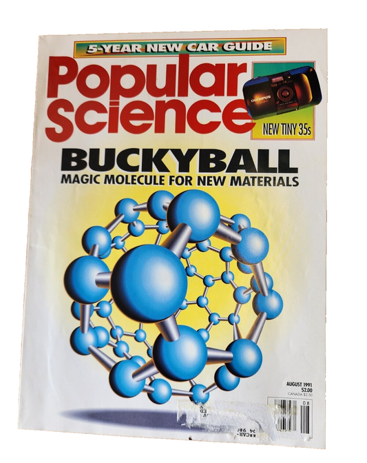 Popular Science Magazine August 1991 Buckyball Magic Molecule New Car Guide