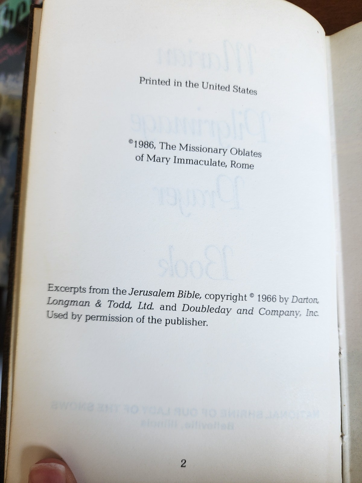 Vtg Marian Pilgrimage Prayer Book 1986