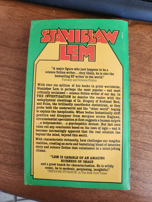 The Investigation by Stanislaw Lem - (1976) Avon Paperback 29314