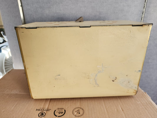 Rare Vtg Jewel T Autumn Leaf BREAD BOX metal 1940's