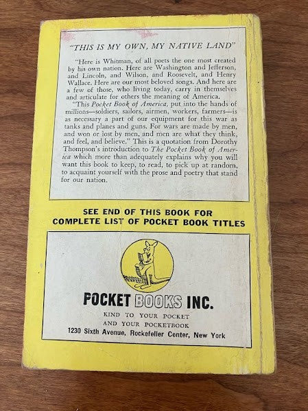 Vtg Pocket Book - THE POCKET BOOK OF AMERICA