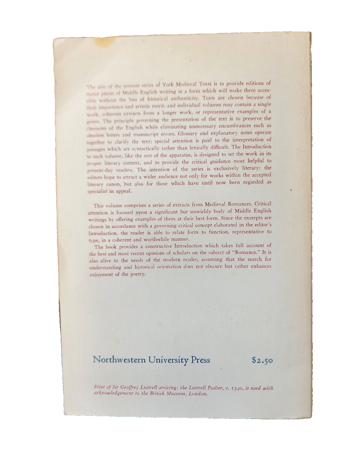 Middle English Romances, Edited By A. C. Gibbs, York Medieval Texts 1966 TPB