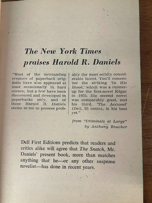 Vtg Paperback - The Snatch by Harold R Daniels