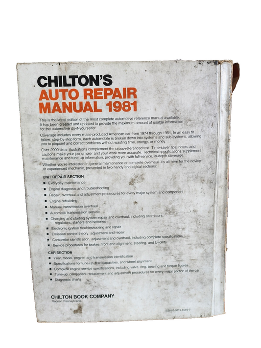 Chilton's Auto Repair manual 1981 Hardcover book