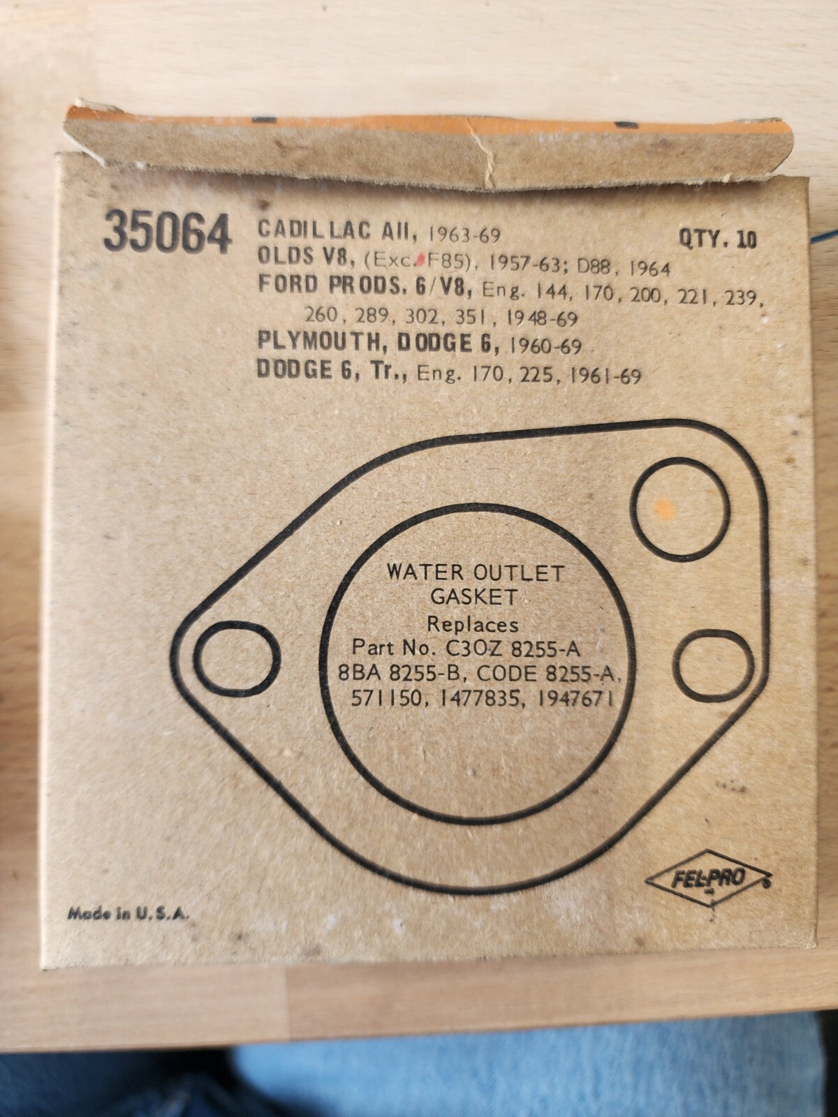 35064 fel-pro water outlet gasket Lot of 1