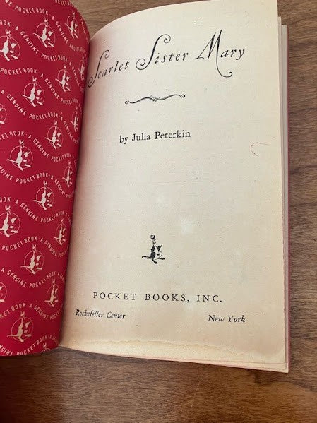 Vtg Pocketbook - Scarlet Sister Mary by Julia Peterkin