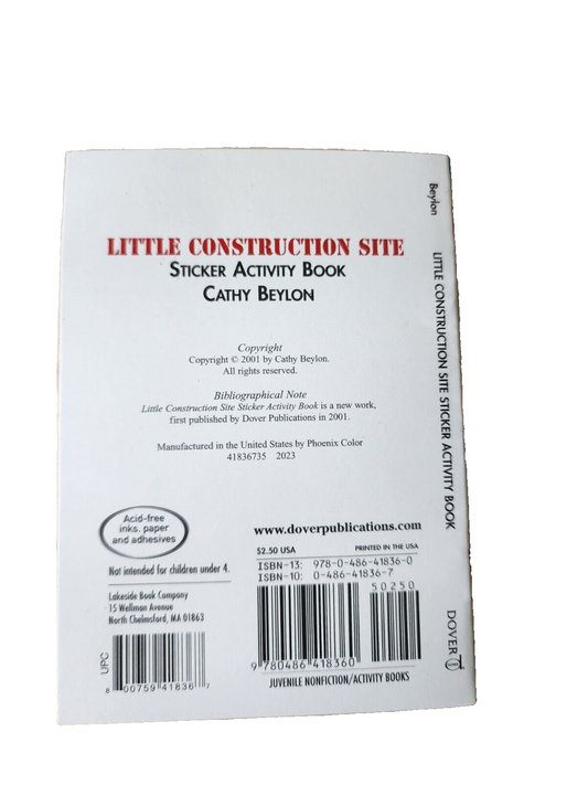 Little Construction Site Sticker Activity Book by Cathy Beylon