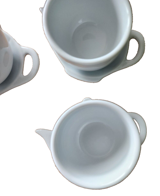 Cordon Bleu White Porcelain Tea Bag Holders and cups