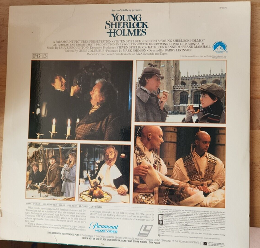 Young Sherlock Holmes 1986 Laserdisc Remastered Widescreen RARE Laser Disc