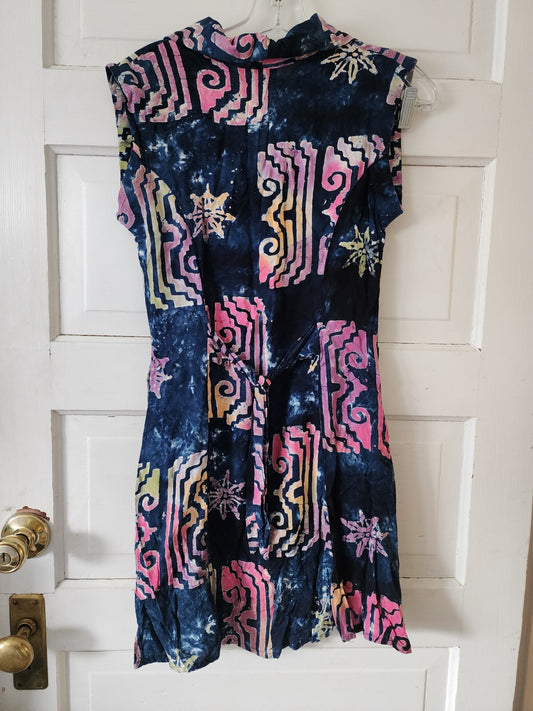 Vtg Signature Imports Patterned Dress Size Small w/Pockets