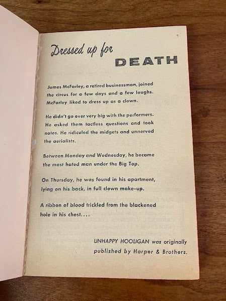 Vtg Paperback - Unhappy Hooligan - Stuart Palmer