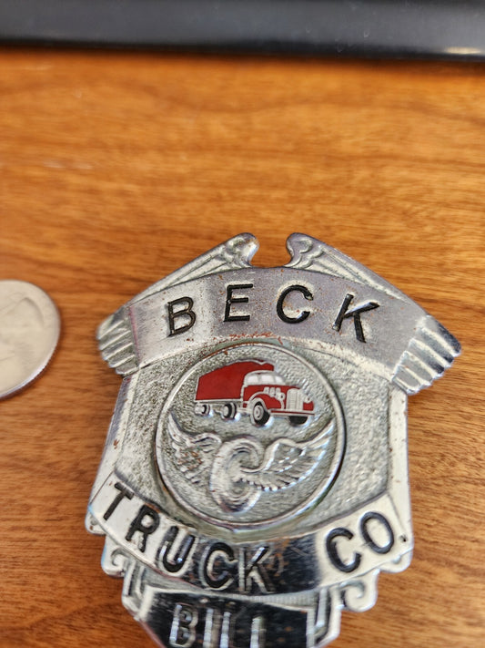 Vintage Beck Truck Co Drivers cap badge