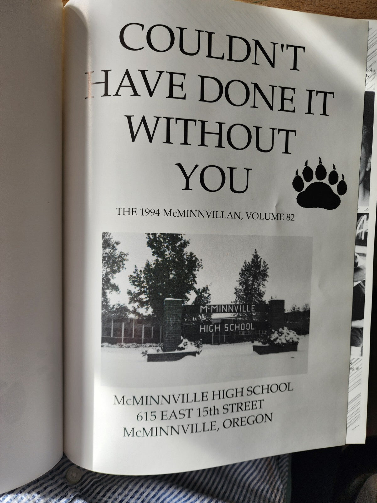 1994 Couldn't have done it without you McMinnville HighSchool Yearbook