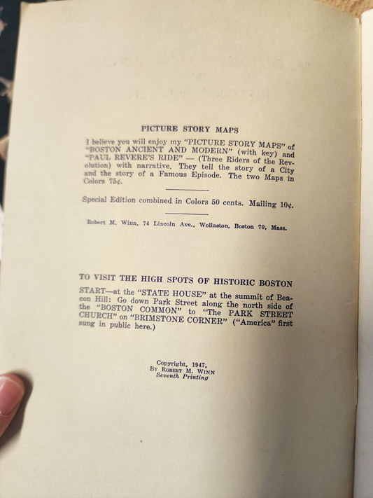 Vtg 1961 A Guide at a Glance of Historic Boston Souvenir Guide Booklet