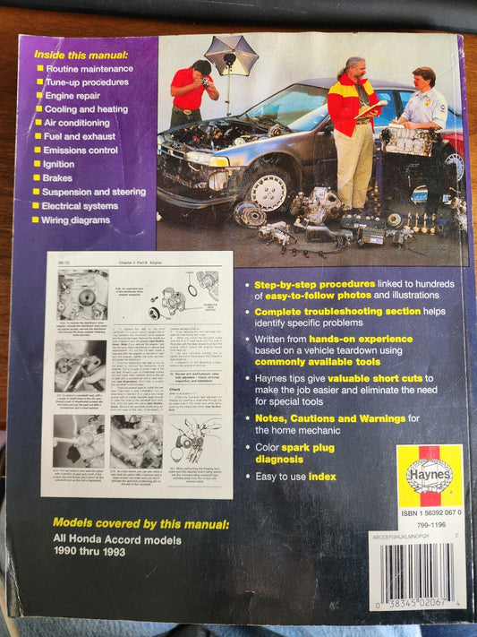 Honda Accord 1990-1993 Haynes Repair Manual