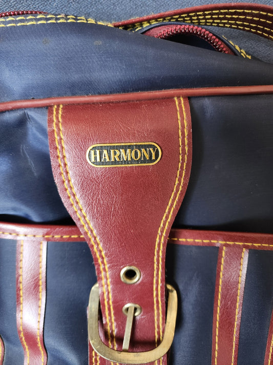 Unique Vintage Navy Harmony Travel Bag from the 80s