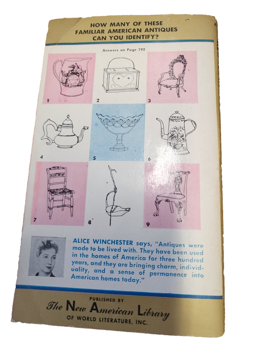 How to Know American Antiques by Alice Winchester 1955 Vtg Paperback
