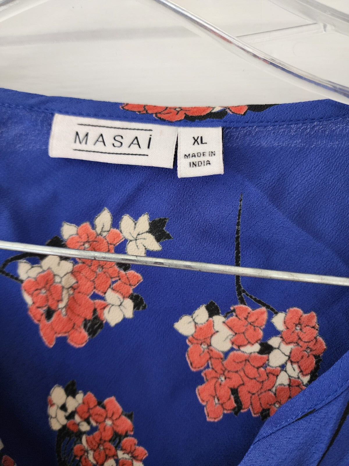 MASAI Women’s Blouse Blue Floral Sz XL