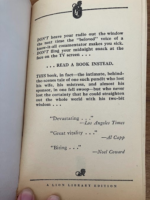 Vtg Paperback - THE ORACLE by Edwin O'Connor