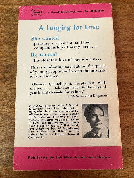 Vtg Paperback - First Affair Raffaele La Capria