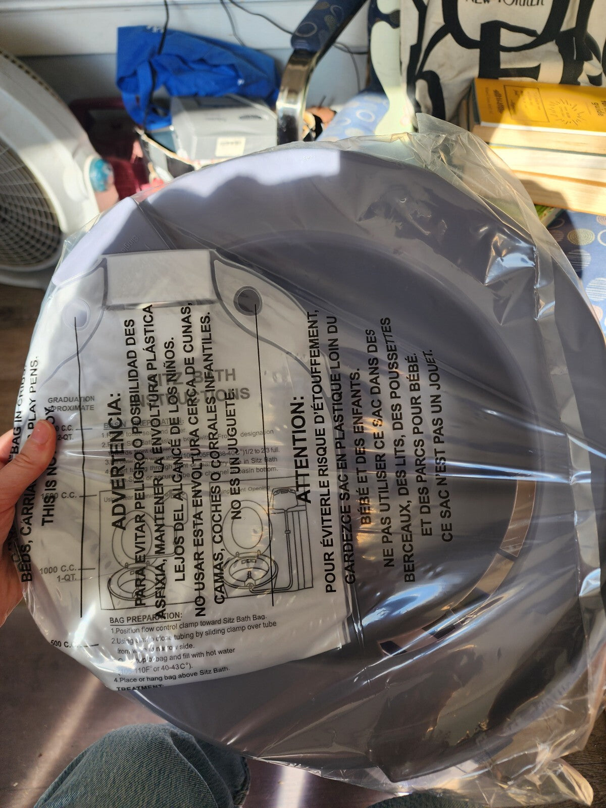 Sitz Bath Basin & Bag Fits Standard Toilets New In Box