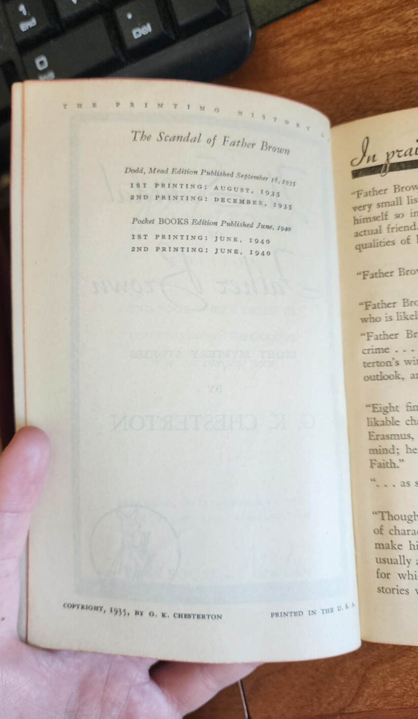 The Scandal of Father Brown Eight Mystery Stories a Paperback by G.K. Chesterton