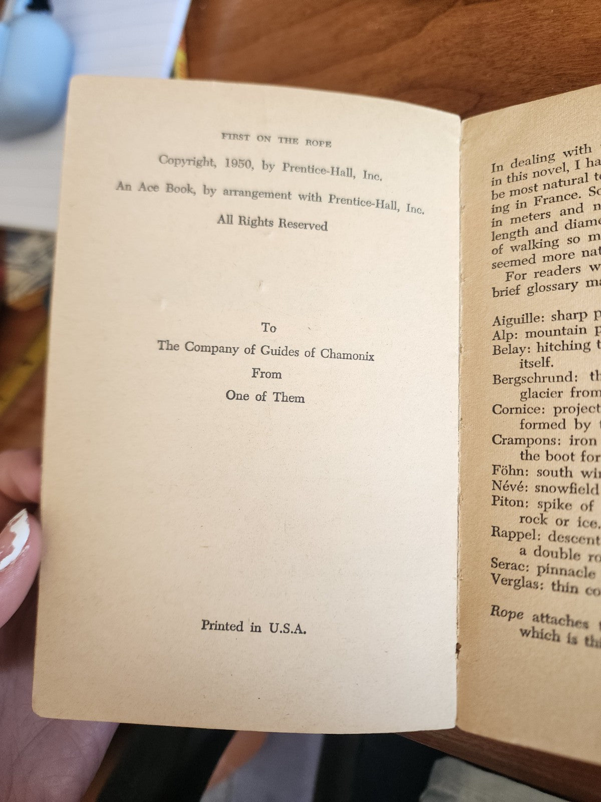 Ace Paperback First On The Rope by R. Frison Roche