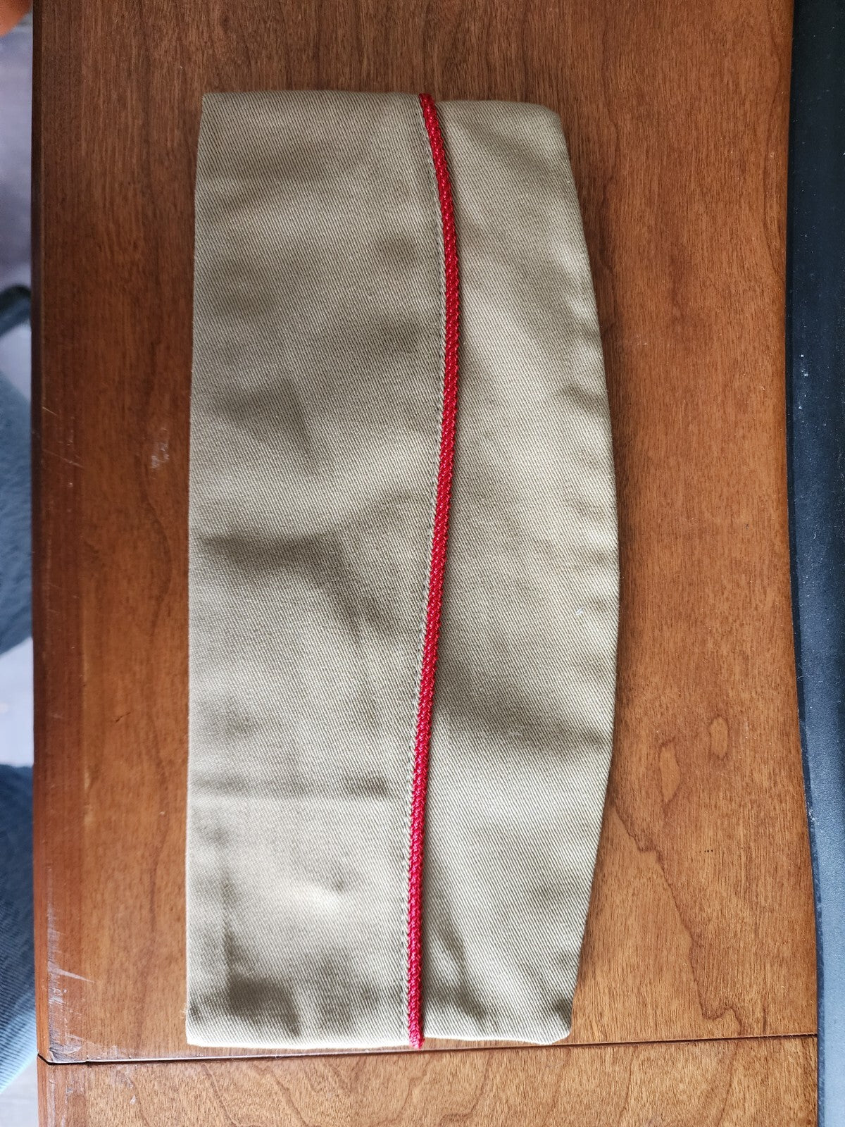 US Military AF Garrison Wool Cap/hatsize 6-3/4 Khaki Tan & Red