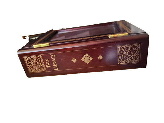 Home Decor Vtg Library Box Wood Book Album 8x6 inch