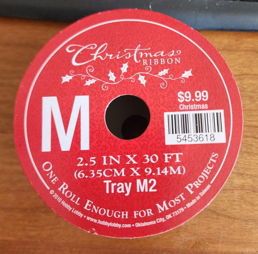 New Christmas Ribbon M Blue Snowflake Design - Hobby Lobby 2.5in X 30ft