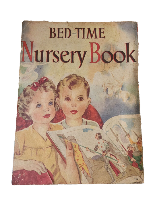 Vtg Bed-Time Nursery Book Rhymes Whitman Publishing - 1944