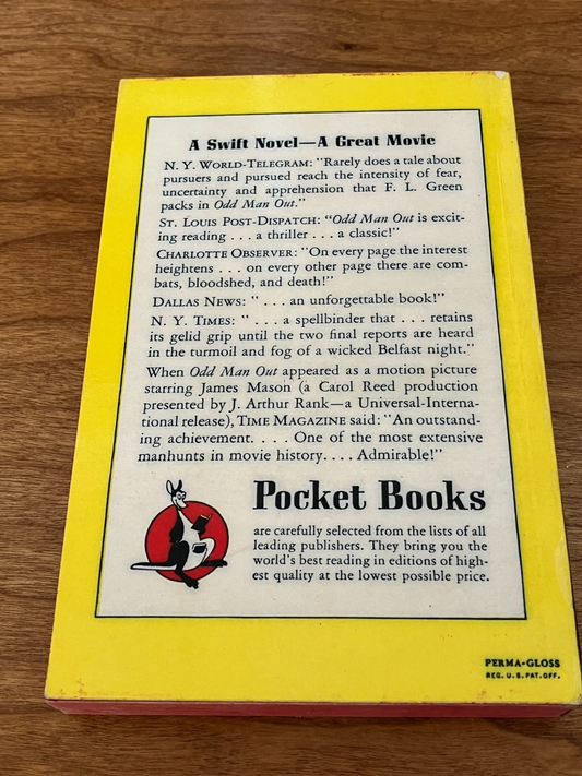 Odd Man Out, F.L. Green, 5th Printing, April 1948 Vintage Paperback