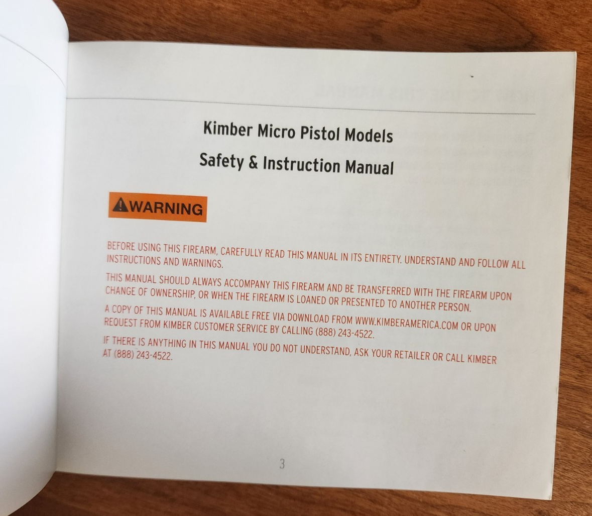 Kimber Micro & Safety Instruction Manual