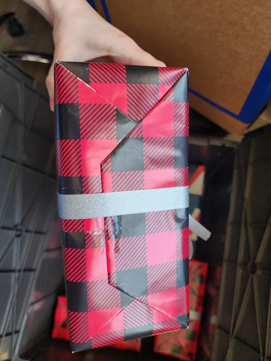 Lot Of 6 Christmas Decorative Presents Plaid Wrapped