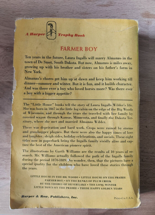 Vintage paperback Farmer Boy - Laura Ingalls Wilder - 1971 Printing