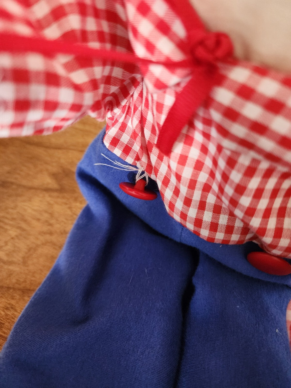 Handmade Raggedy Andy Doll 17” Embroidered Face with Sailor Hat