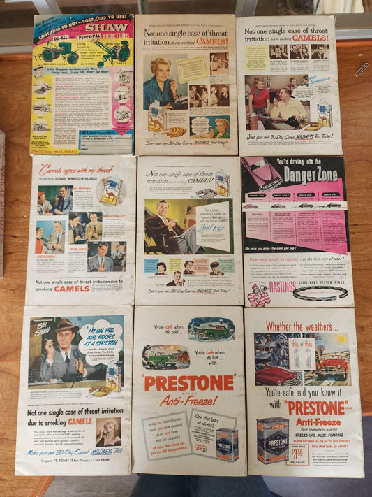 Vtg 1950's Lot Of 9 Popular Mechanics Magazines