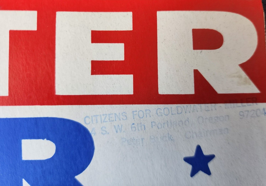 Goldwater Miller in Bumper Sticker Presidential Candidate Sticker