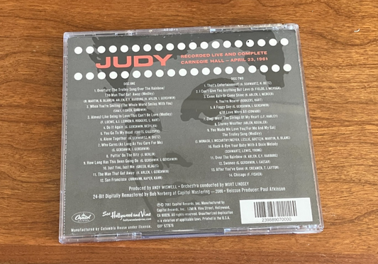 Judy Garland CD: Judy at Carnegie Hall (double CDs)