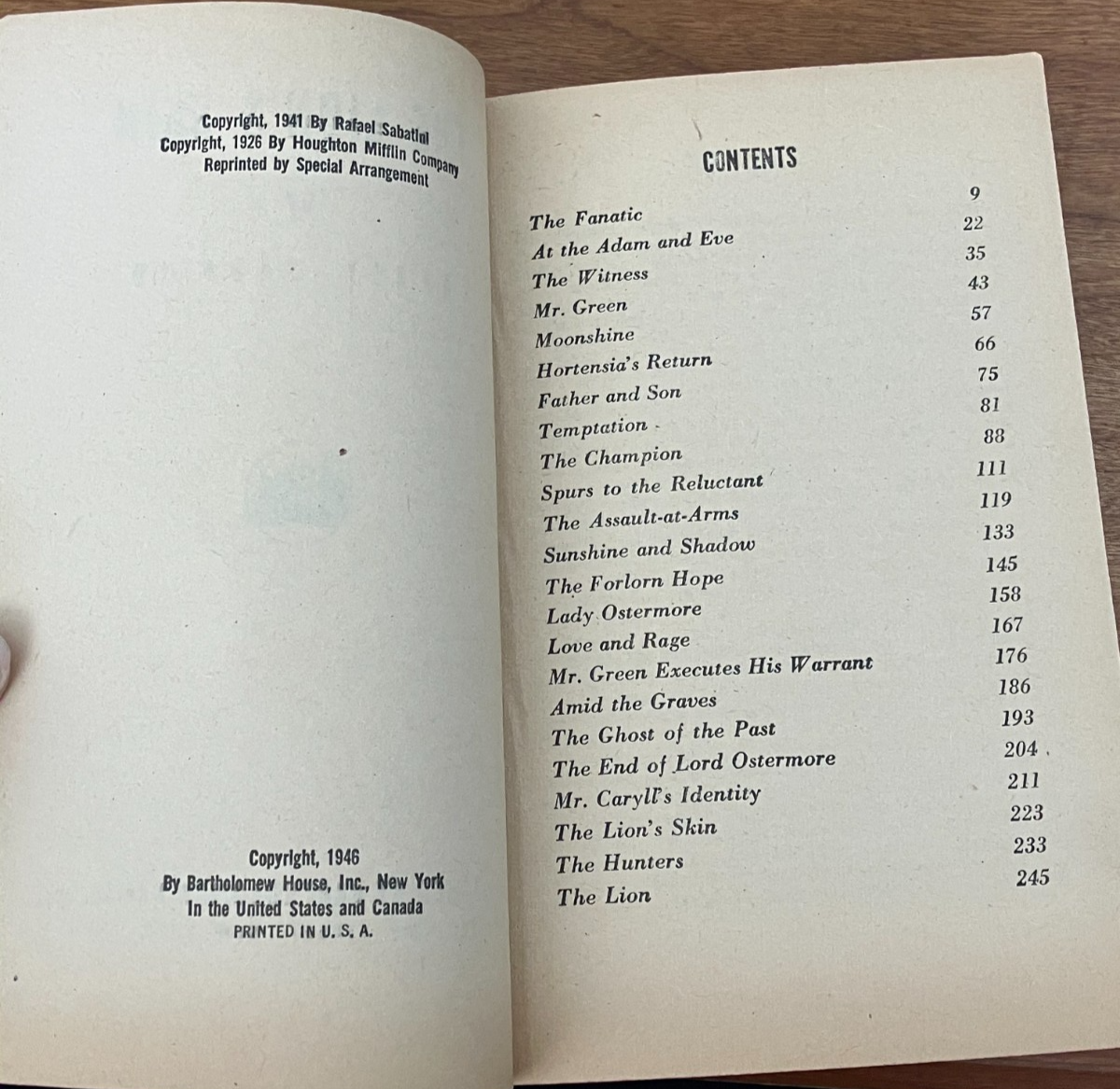 Vintage Paperback - The Lion's Skin by Rafael Sabatini