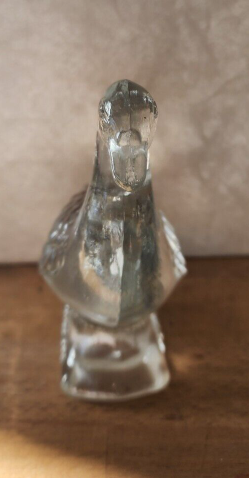 Vintage 4 1/2" Clear Glass Goose Figurine
