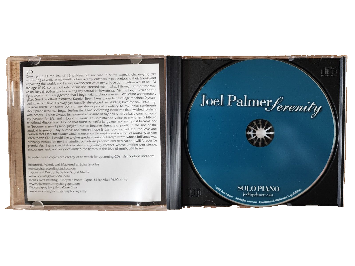 CD Solo Piano Music Joel Palmer Serenity - GOOD