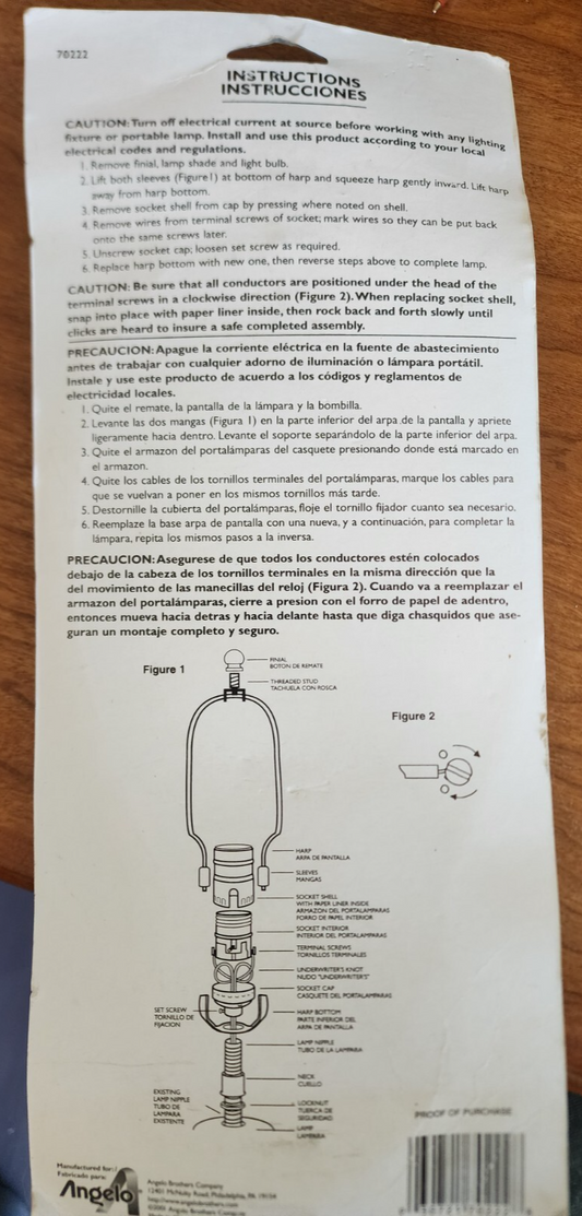 Angelo 10" Two-piece Detachable Lamp Harp Brass-plated