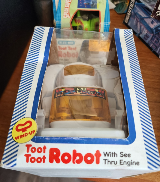 Rare Vintage Toot Toot Robot Wind Up Toy