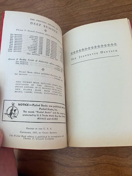 Pocket Book - Deep Summer by Gwen Bristow