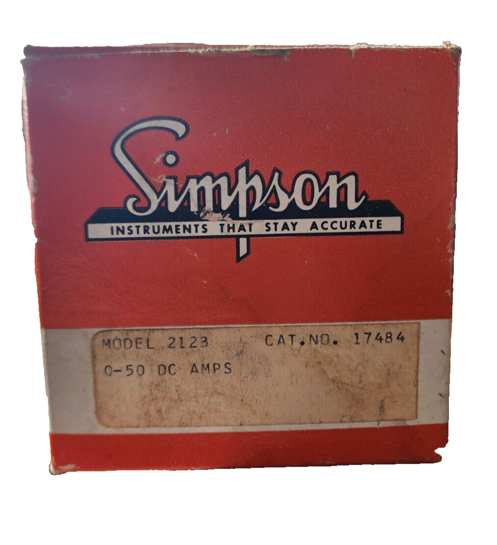 Simpson D.C Amperes Range & Scale 0-10 Model: 2123